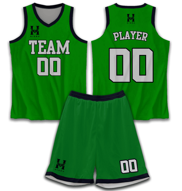 Dark Green With Black Border Basketball Jersey
