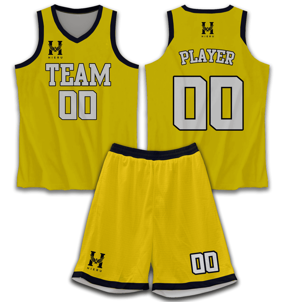 Black and yellow basketball jersey sales